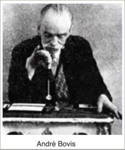 Porträt von André Bovis, der mit einem Messinstrument an einem Tisch arbeitet.